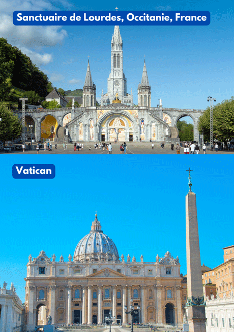 Occitanie et Vatican : le Sanctuaire de Lourdes et la Basilique Saint-Pierre